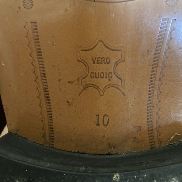 Moretti Collezione Italia Men's Leather Lace-up Dress Shoes, Size 10, Brown Croc - Picture 16 of 16